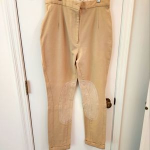 Riding britches size 12 NWOT ADRIANNE VITADINA BRAND BEIGE WITH SUEDE KNEE.
